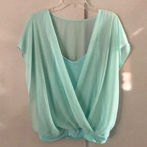 Express tiffany blue blouse size M